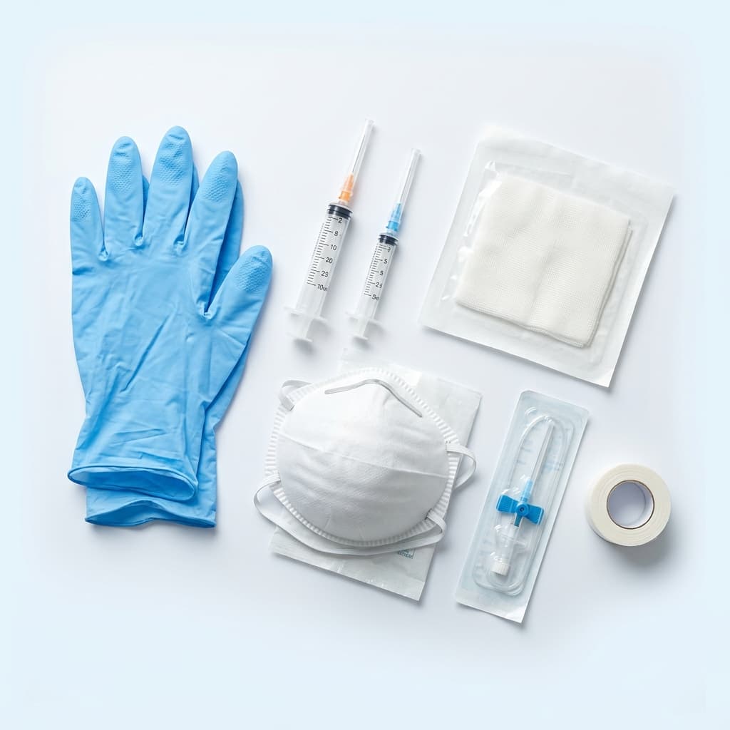Surgical disposables including gloves, syringes and wound dressings